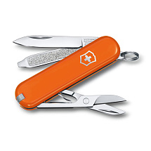 Нож-брелок VICTORINOX Classic SD Colors "Mango Tango", 58 мм, 7 функций, оранжевый