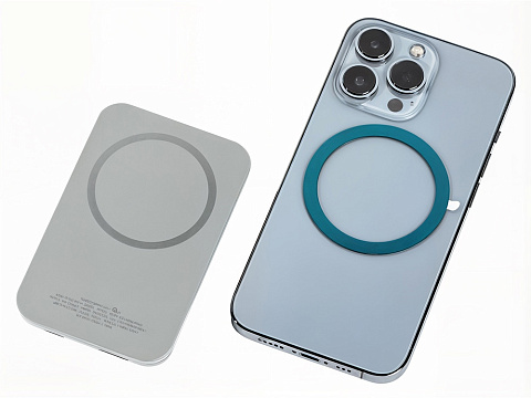 Магнитный беспроводной внешний аккумулятор MagnetIQ, 5000 mah, 10 W, серый Cool gray 7C - рис 5.