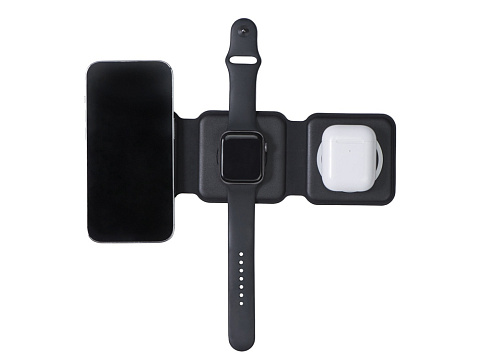 Беспроводное зарядное устройство 3-в-1 Road, 15 Вт, черный - рис 10.