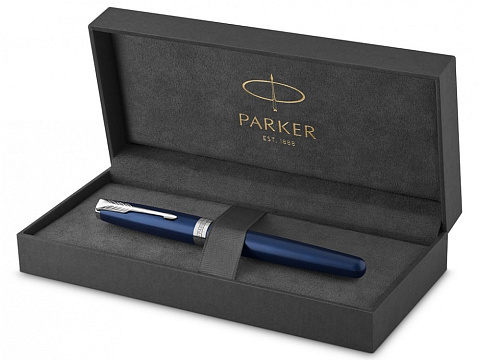 Ручка-роллер Parker Sonnet Blue Subtle CT, стержень: F, цвет чернил: black, в подарочной упаковке - рис 2.