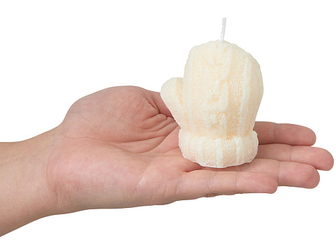 Свеча Рукавичка, молочный - рис 5.