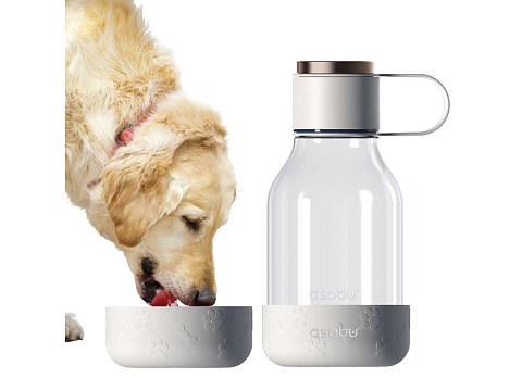 Бутылка для воды 2-в-1 Dog Bowl Bottle со съемной миской для питомцев, 1500 мл, белый - рис 2.