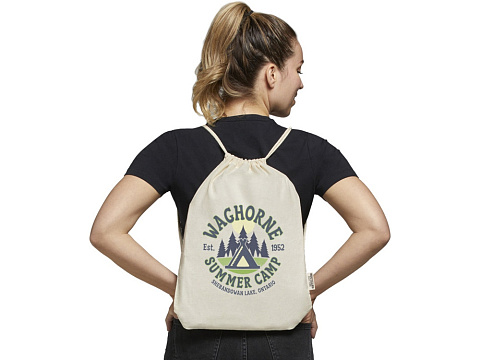 Oregon сумка-кисет из переработанного хлопка, сертифицированного согласно GRS, плотностью 140 г/м² - Натуральный - рис 5.