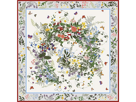 Набор: платок Русский полевой букет и свеча Цветы и травы - рис 2.