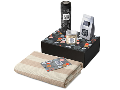 Подарочный набор Re:y. Warm с пледом, термосом и чаем