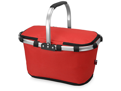 Изотермическая сумка-холодильник FROST складная с алюминиевой рамой, красный (Р) - рис 2.