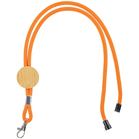 Шнурок для бейджа Tube Wood, оранжевый - рис 2.
