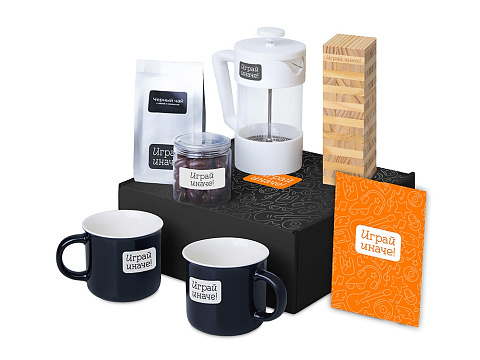 Подарочный набор Re:y. Together  с френчпрессом, кружками и дженгой