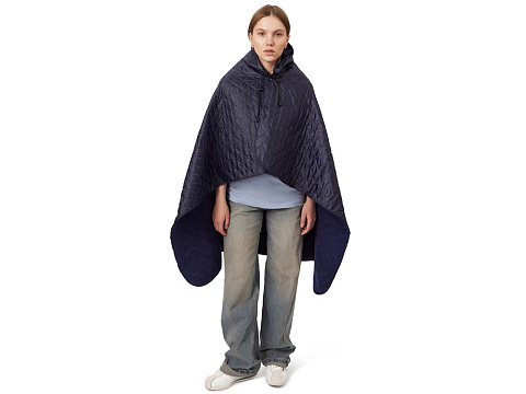 Пончо Cappy с капюшоном на липучке в мешке, темно-синий - рис 2.