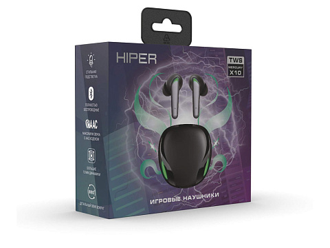 Беспроводные наушники HIPER TWS Mercury X10 (HTW-MX10) Bluetooth 5.0 гарнитура, Черный - рис 4.