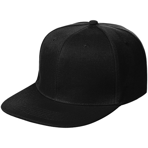 Бейсболка Snapback с прямым козырьком, черная