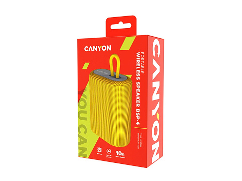 Портативная беспроводная колонка Canyon BSP-4, 5W, 1200mAh, желтая - рис 4.