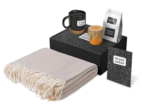 Подарочный набор Re:y. Nest с пледом, кружкой и вареньем