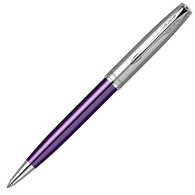 Шариковая ручка Parker Sonnet Essentials Violet SB Steel CT, цвет чернил black, перо: M, в подарочной упаковке.