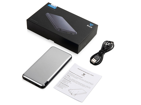 Внешний аккумулятор Forge v.2, металл, 10000mah, серебристый - рис 7.