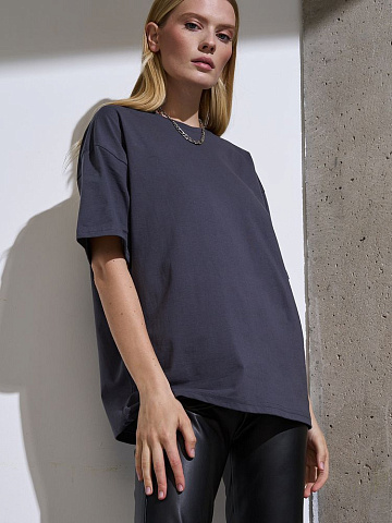 Футболка Oversize Premium, темно-серая (антрацит) - рис 5.