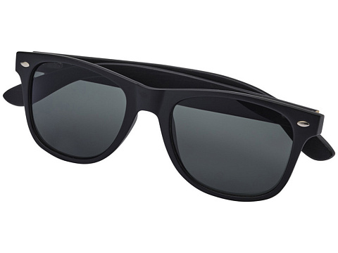 Бамбуковые солнцезащитные очки Arlo с черным покрытием - сплошной черный - рис 3.