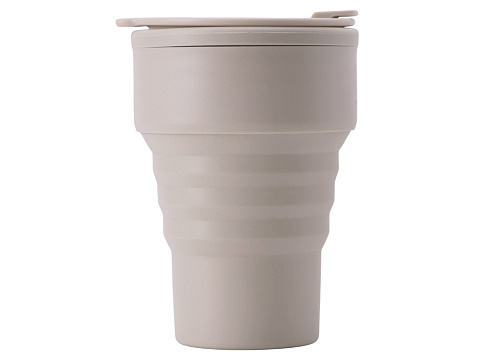 Силиконовый складной стакан GoCup, бежевый - рис 2.