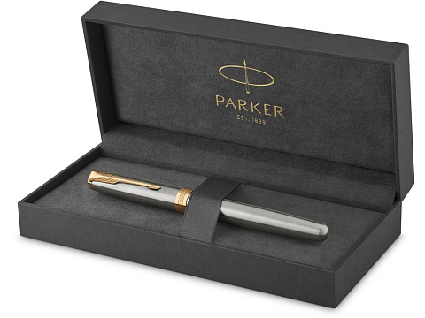 Ручка перьевая Parker Sonnet Core Stainless Steel GT, серебристый/золотистый - рис 6.