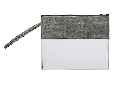 Косметичка из PVC и ткани Leony, прозрачный/темно-серый - рис 4.