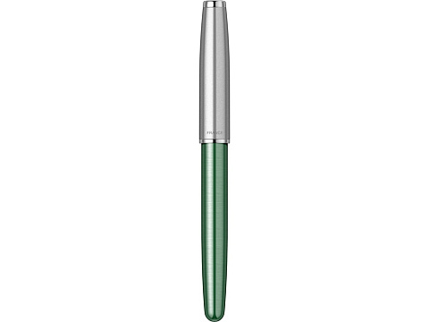 Ручка-роллер Parker Sonnet Essentials Green SB Steel CT, цвет чернил black, перо: F, в подарочной упаковке. - рис 4.