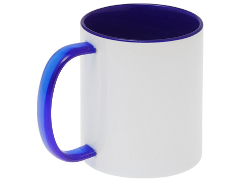 Керамическая кружка со стеклянной ручкой для сублимации Charm, синий - рис 3.