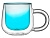 Кружка с двойными стенками с широкой ручкой и градиентным покрытием Fog, бирюзовый - миниатюра