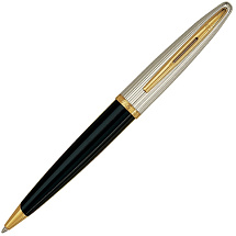 Шариковая ручка Waterman Carene De Luxe, цвет: Black/Silver, стержень: Mblue