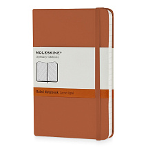 Записная книжка Moleskine Classic (в линейку) в твердой обложке, Pocket (9x14см), оранжевый коралл