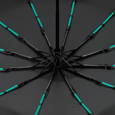 Зонт складной с УФ-защитой Ribstar, темно-синий - рис 4.