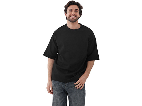 Футболка Kyoto из джерси 180 г/м2 с пич отделкой, унисекс, черный - рис 4.