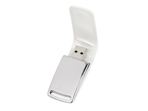 Флеш-карта USB 2.0 16 Gb с магнитным замком "Vigo", белый/серебристый - рис 2.