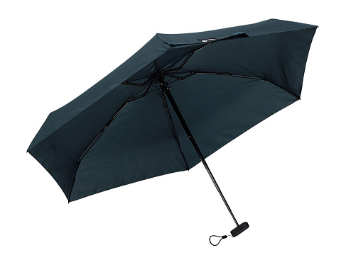 Зонт складной женский TORBER, механика, 5 сложений, синий, каркас алюминий, эпонж, пластиковая ручка, диаметр 91 см - рис 3.