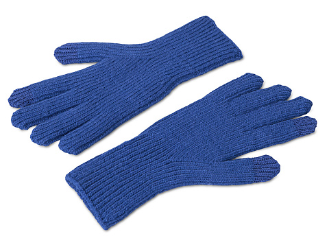 Подарочный набор с перчатками, термосом и чаем, синий - рис 7.