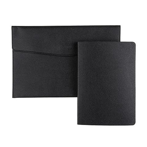 Ежедневник недатированный А5 с папкой для документов Вена, черный - рис 2.