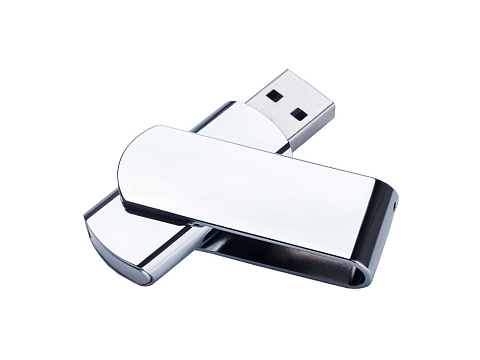 USB-флешка металлическая поворотная на 512 Mb, глянец