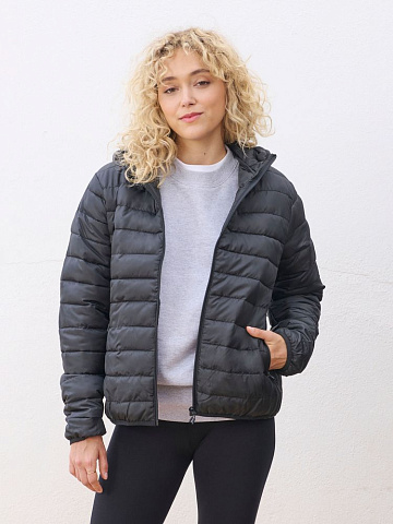 Куртка с капюшоном женская Stream Women, темно-синяя - рис 6.