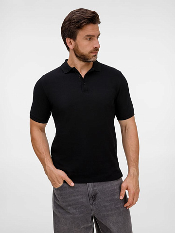 Рубашка поло унисекс Upswing, черная - рис 5.