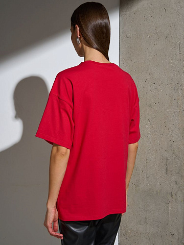 Футболка Oversize Premium, красная - рис 4.