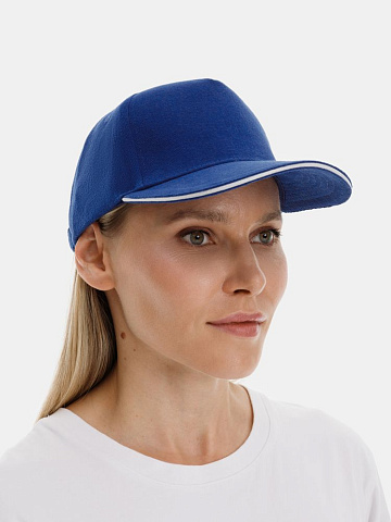 Бейсболка Classic 2.0, ярко-синяя с белым кантом - рис 8.