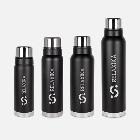 Термос Relaxika 1600 со стикерпаком, черный - рис 11.