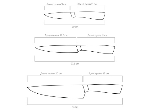 Набор из 3 кухонных ножей в универсальном блоке,  NADOBA, серия UNA - рис 3.