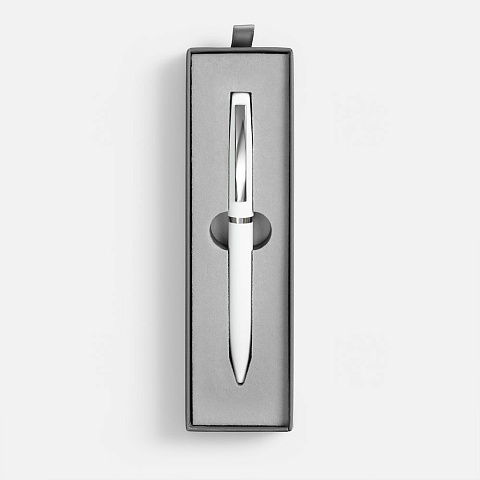 Ручка шариковая Bolt Soft Touch в футляре, белая - рис 3.