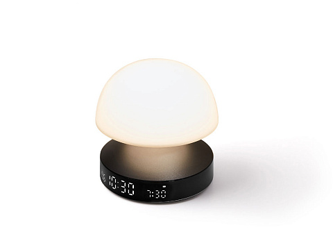 Светильник с часами и световым будильником Mina Sunrise, темно-серый - рис 11.