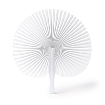 Складной круглый веер-пайпай с пластиковыми стержнями, белый