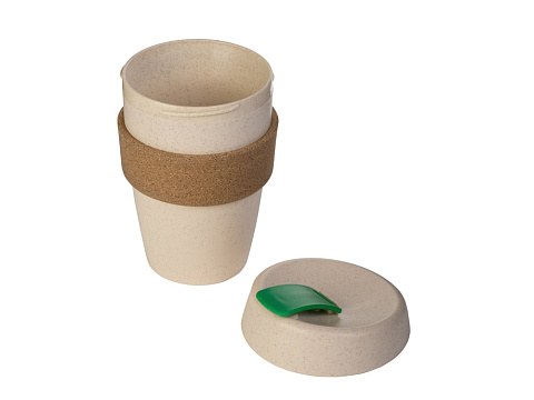 Стакан из пшеничного волокна с двойными стенками Pino, зеленый - рис 4.