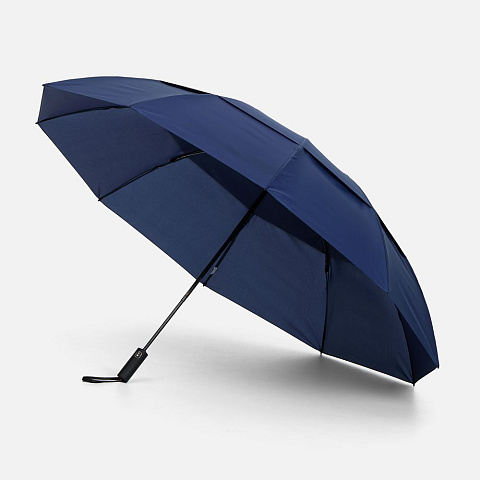 Зонт обратного сложения twoGether с двойным куполом, темно-синий - рис 2.