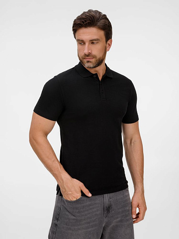 Рубашка поло унисекс Tervise, черная - рис 5.