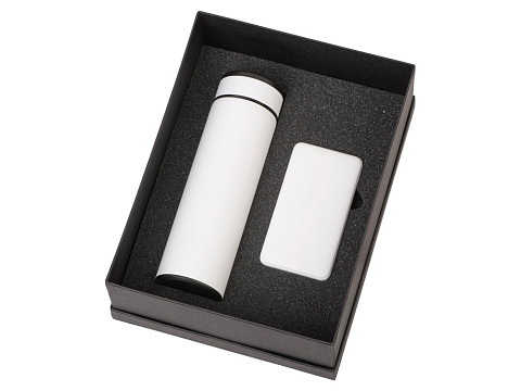 Подарочный набор с термосом и повербанком С1, белый - рис 2.