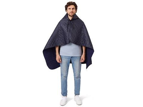 Пончо Cappy с капюшоном на липучке в мешке, темно-синий - рис 3.